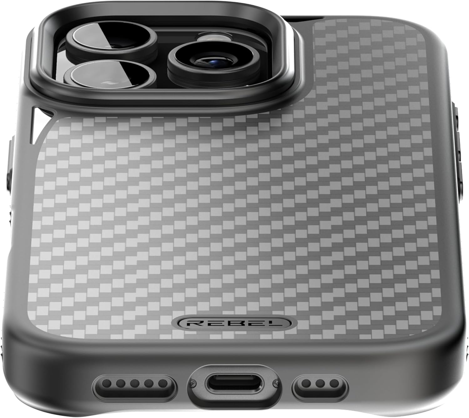 Left. Rebel - Rebel - Rebel Series GEN6 Case For Apple iPhone 16 Pro - Black/Aramid Fiber - Black.