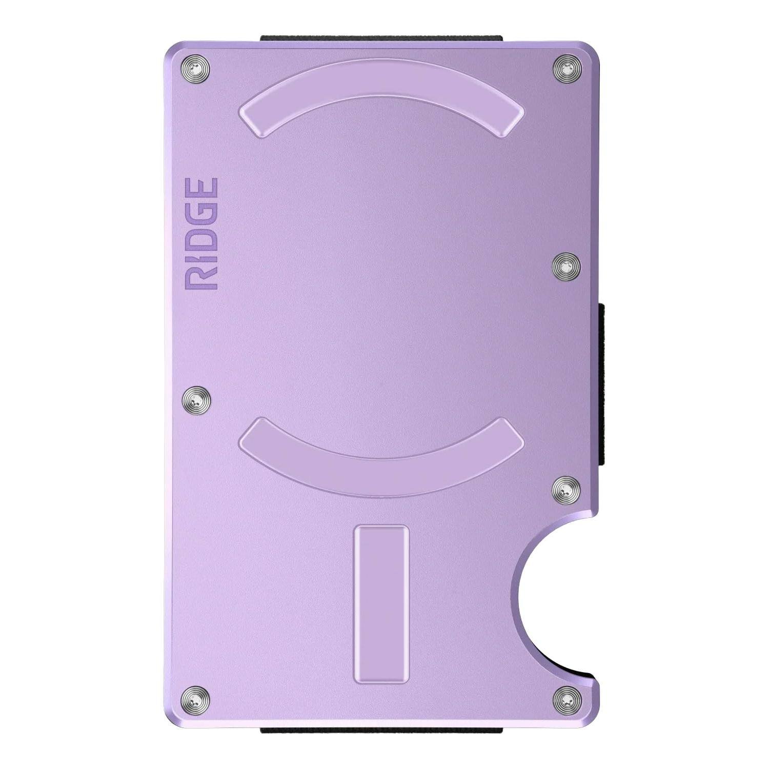 Front. Jadie Link - Minimalist Slim Wallet Women Rfid Blocking Front Pocket Credit Card Holder Metal Money Clip - Lavender (MAGSAFE)-Cash Strap.