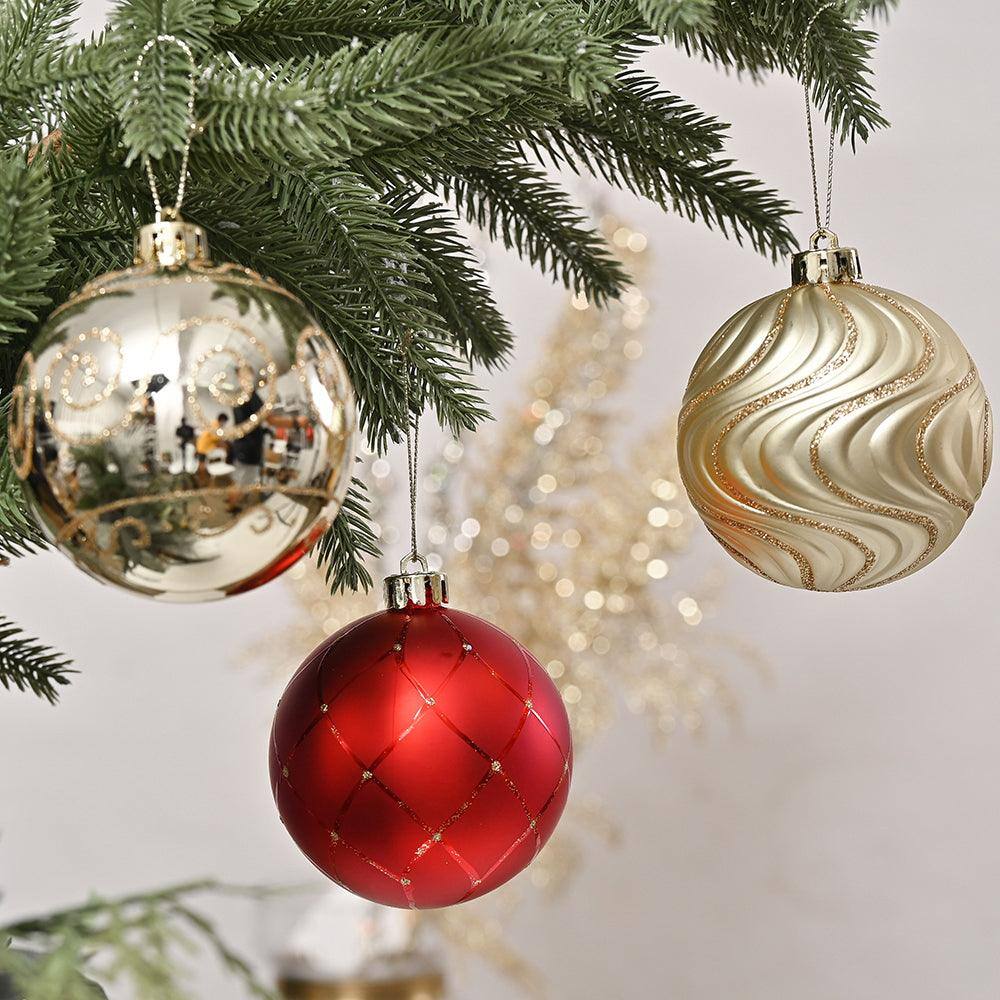 Alt View 1. OrnamentallyYou - Glittery Red and Gold Christmas Ornament Bauble Set Elegant 16 Piece Bundle - Multi-colored.