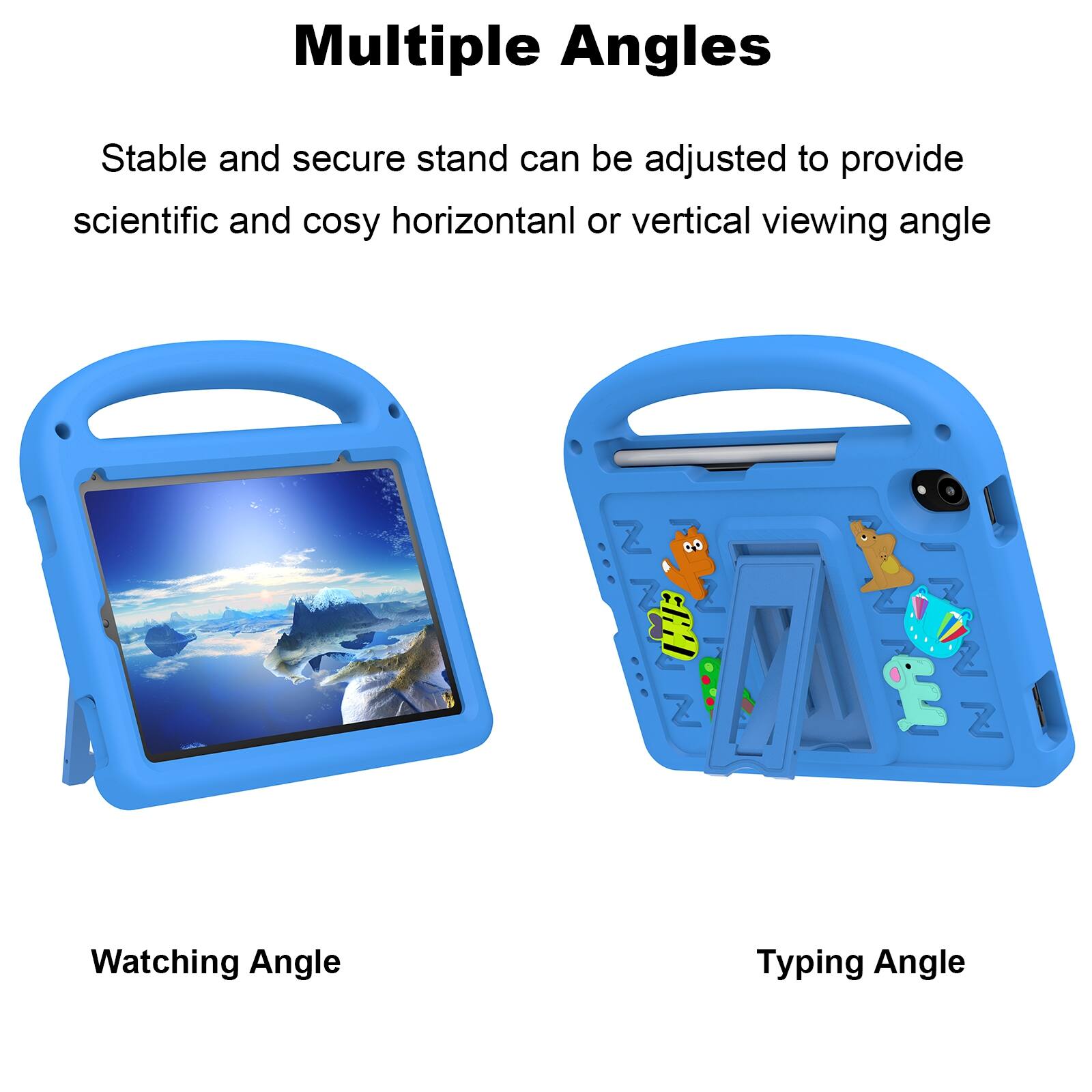 Multiple Angles

Stable and secure stand can be adjusted to provide scientific and cosy horizontal or vertical viewing angle

Watching Angle

Typing Angle