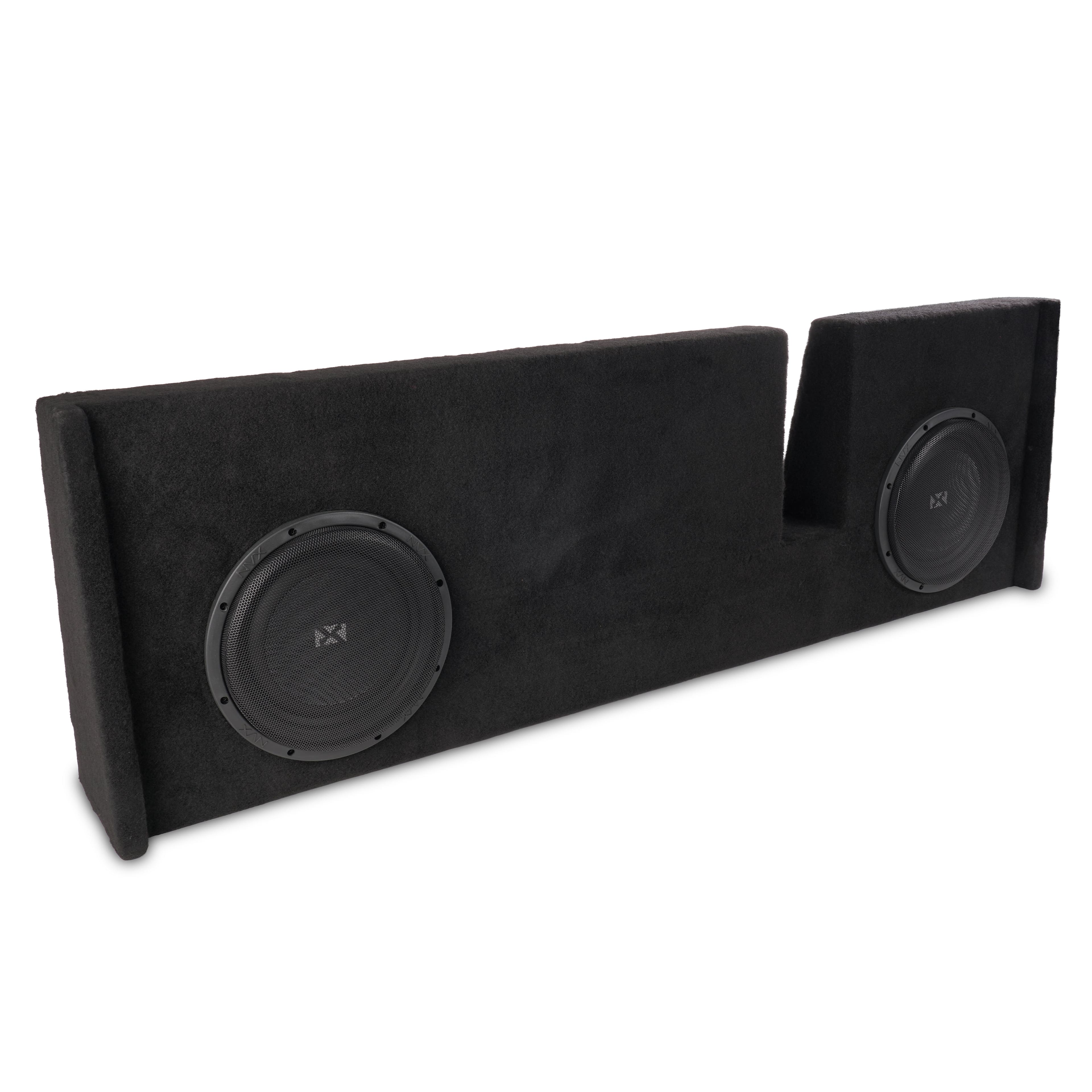 NVX - 2009-2018 Ford F-150 SuperCrew/SuperCab Bass Package - Dual 10" Sealed Subwoofer Enclosure & Amplifier Bundle - Black