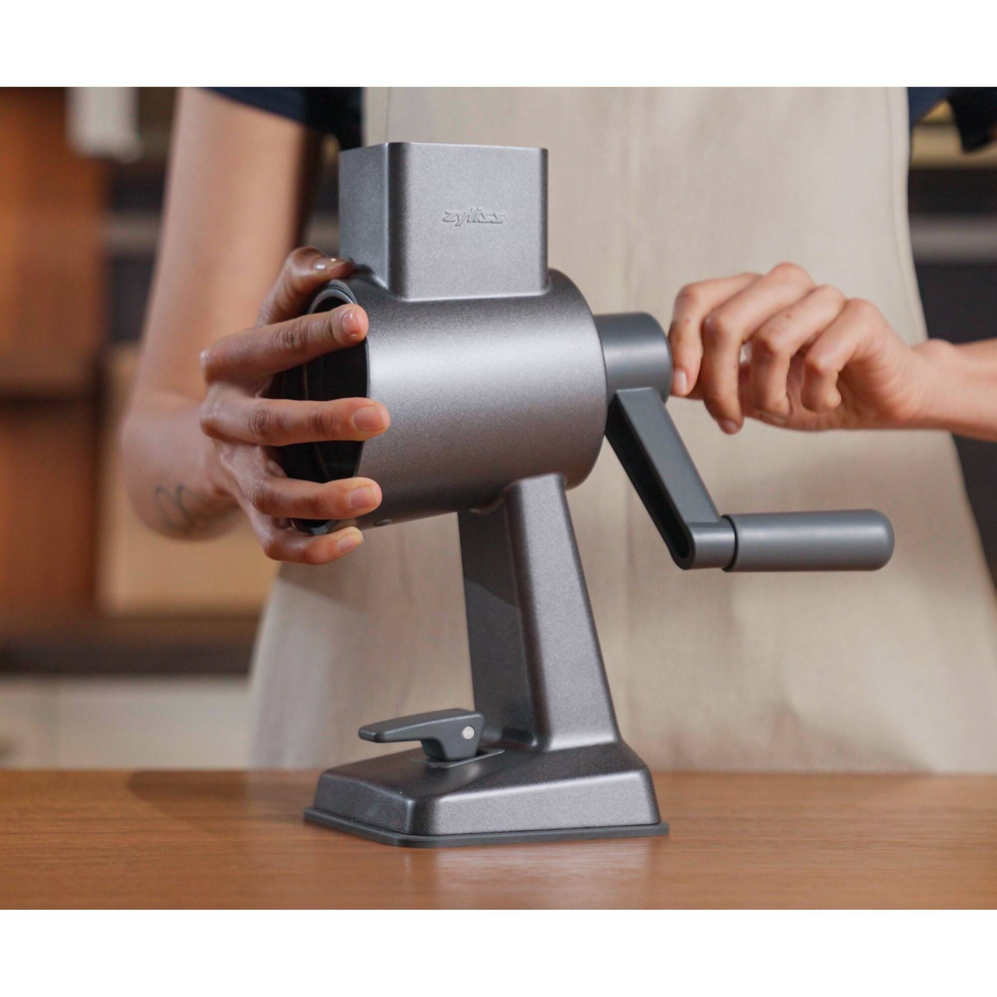 Alt View 5. Zyliss - Rotary Cheese Grater, Stainless Steel - Grey.