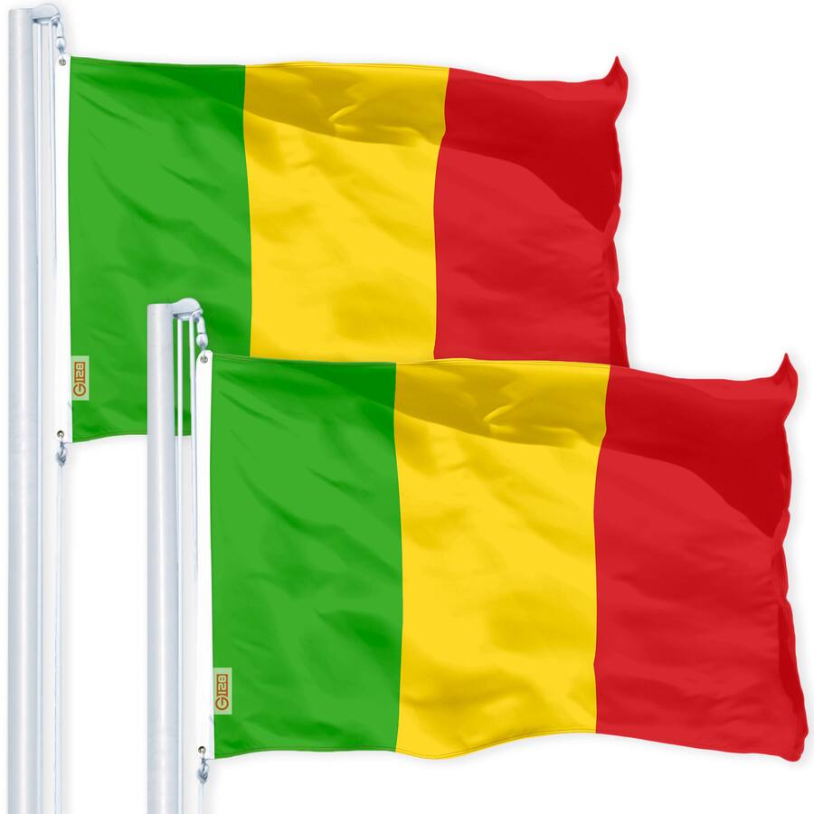 G128 2 Pack Mali Flag 3x5 ft 150D Polyester Brass Grommets Indoor ...