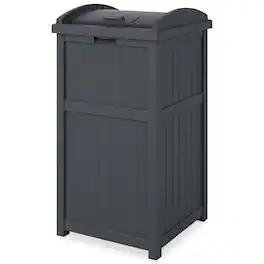 Suncast - Trashcan Hideaway Outdoor 33 Gallon Garbage Trash Waste Bin - Cyberspace