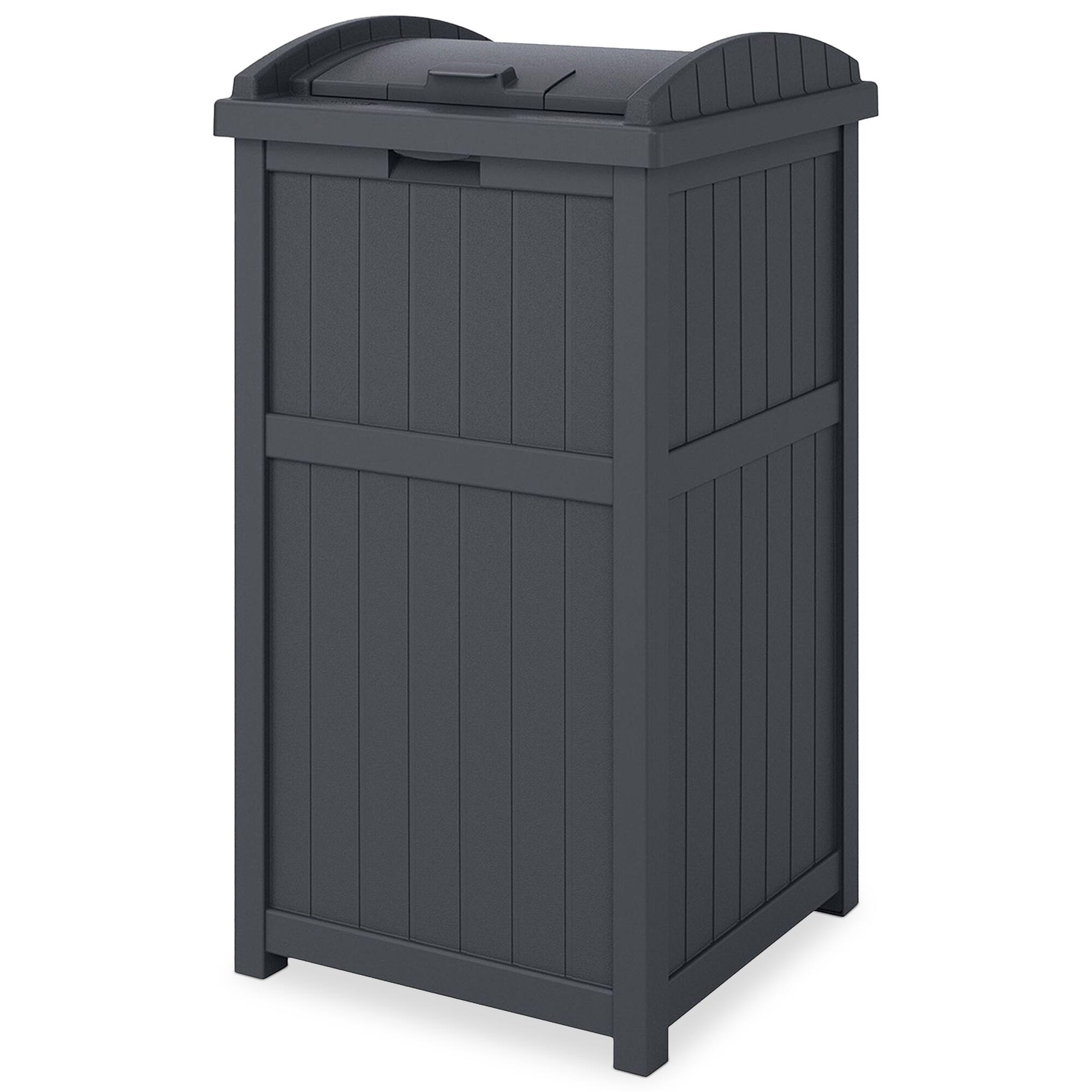 Suncast - Trashcan Hideaway Outdoor 33 Gallon Garbage Trash Waste Bin - Cyberspace