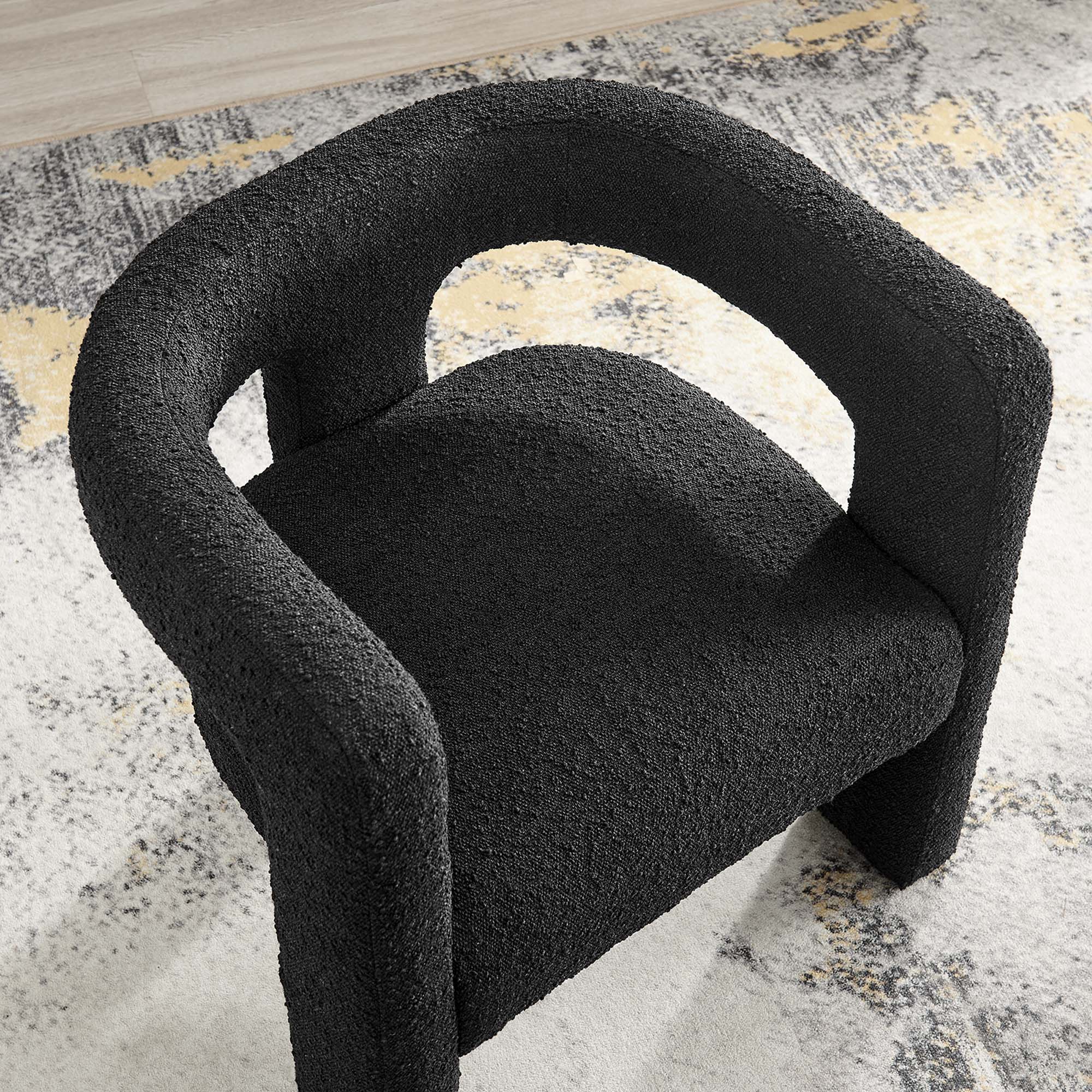 Alt View 5. Modway - Kayla Boucle Upholstered Armchair by Modway - Black.