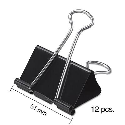 Alt View 3. Staples - Large Binder Clips, 1" Capacity, Black, 12 Clips/Pack (10669-CC) - Black.