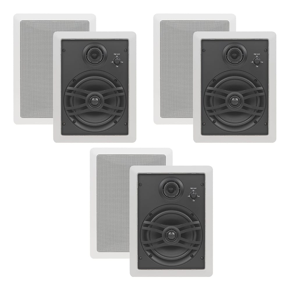 Yamaha - NS-IW470 In-Wall Speakers Bundle - 6 Pack - White