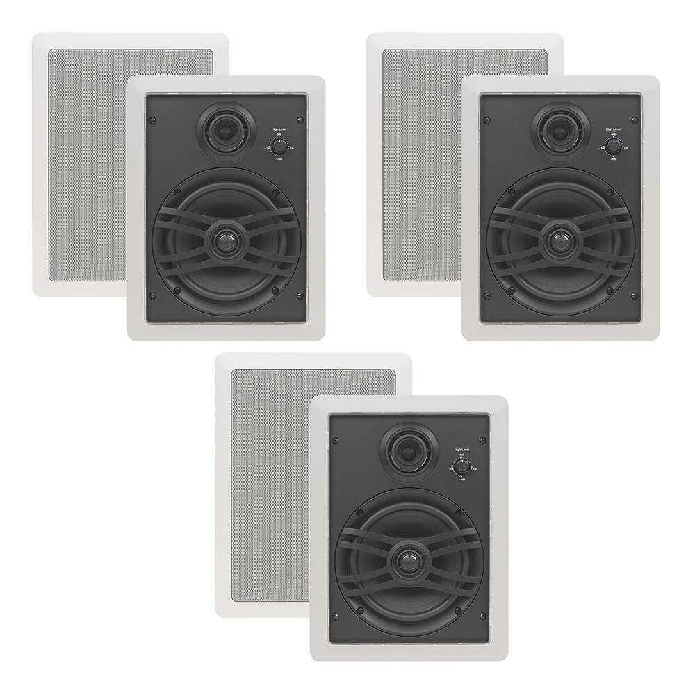 Front. Yamaha - Yamaha NS-IW470 In-Wall Speakers Bundle - 6 Pack - White.