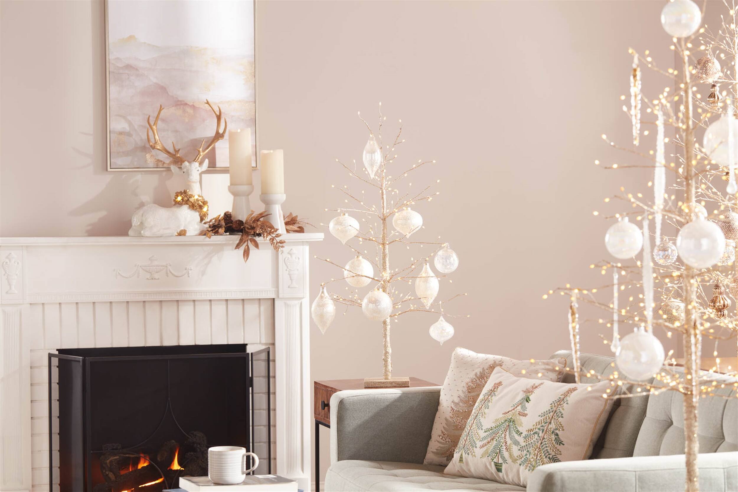 Back. BreeBe - Gold LED Twig Tree 36"H - Gold.