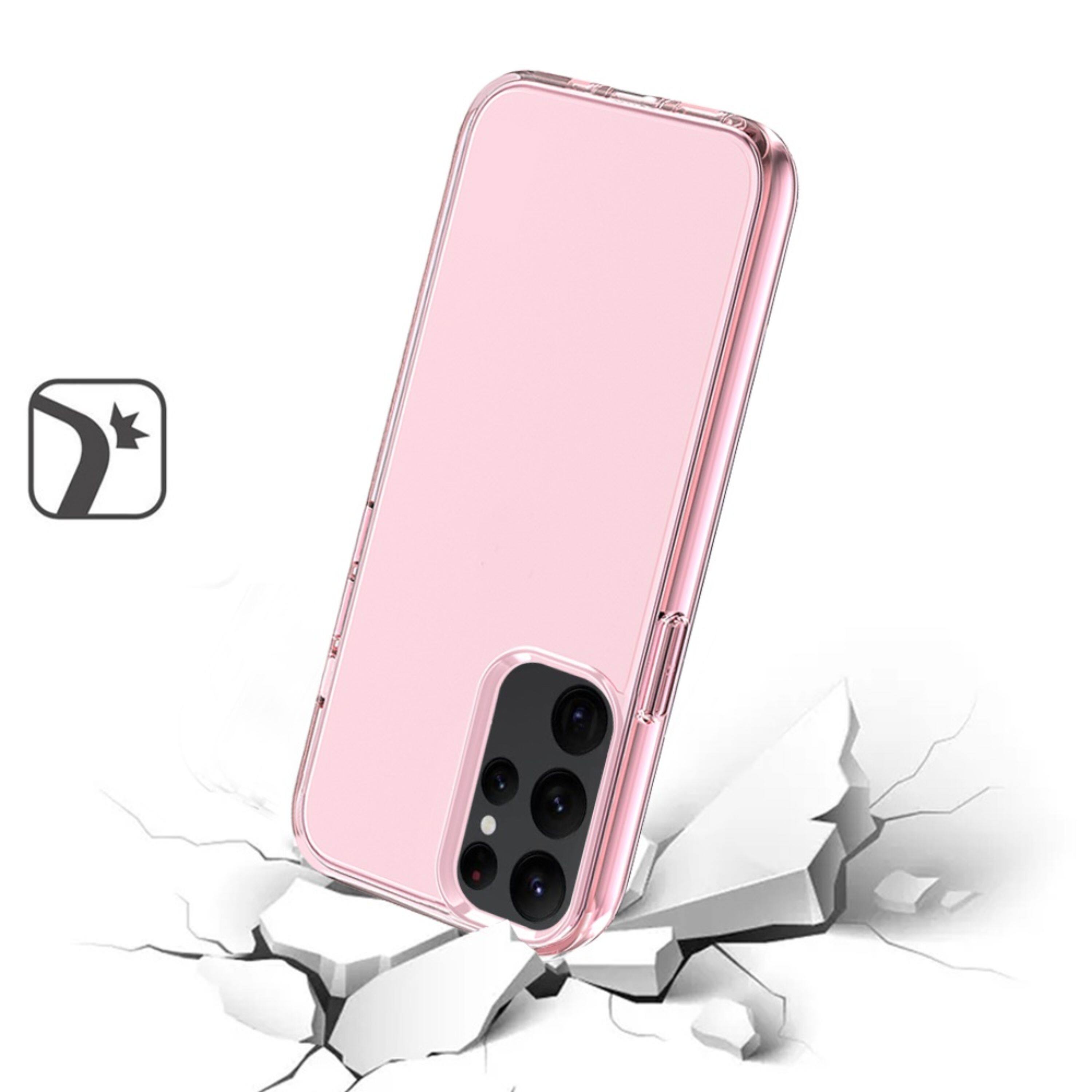 Left. Kitcheniva - Sturdy Thick Translucent Hybrid Phone Case For Samsung Galaxy S24+ Pink - Pink.