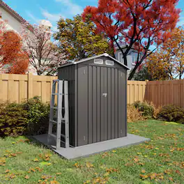 Loheer - 5x3 Metal Storage Shed, Waterproof Outdoor Tool Shed with Lockable Door and Peaked Roof for Backyard Patio, Gray