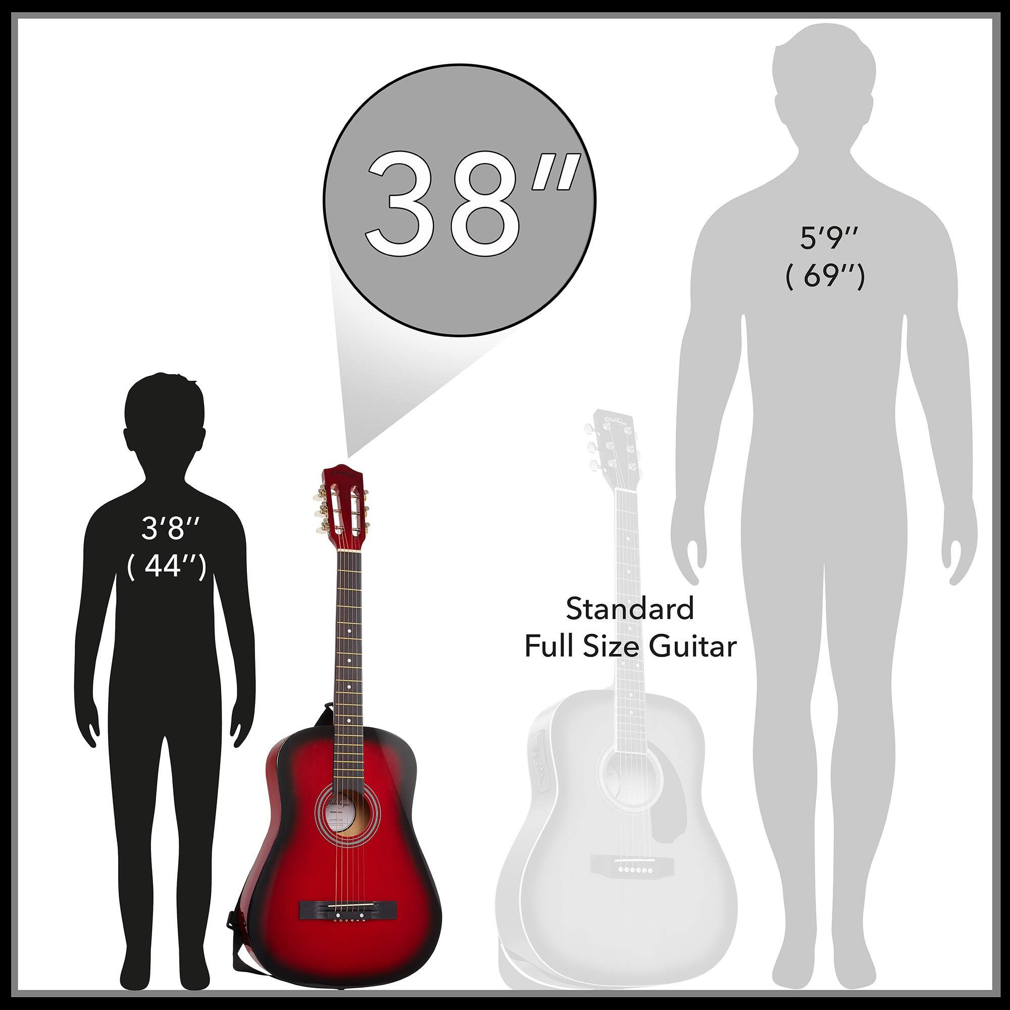 38"  
3'8" (44")  
Standard Full Size Guitar  
5'9" (69")