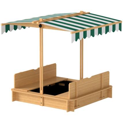 Front. Outsunny - Kids Sandbox with Cover.