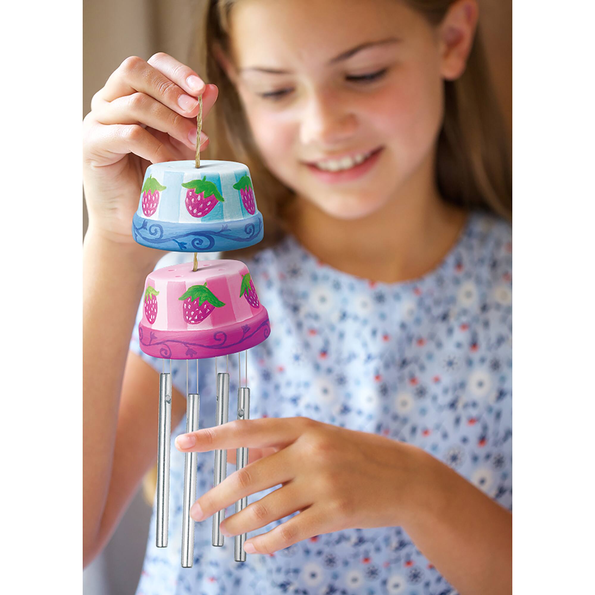 Alt View 4. 4M - Make A Wind Chime - DIY Craft Kit, Construct and Paint A Wind-Powered Musical Chime - Multicolor.
