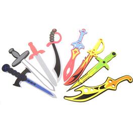 JuzToys - 8 Piece Foam Swords Play Set for Kids Parties & Pretend Play - Multicolored
