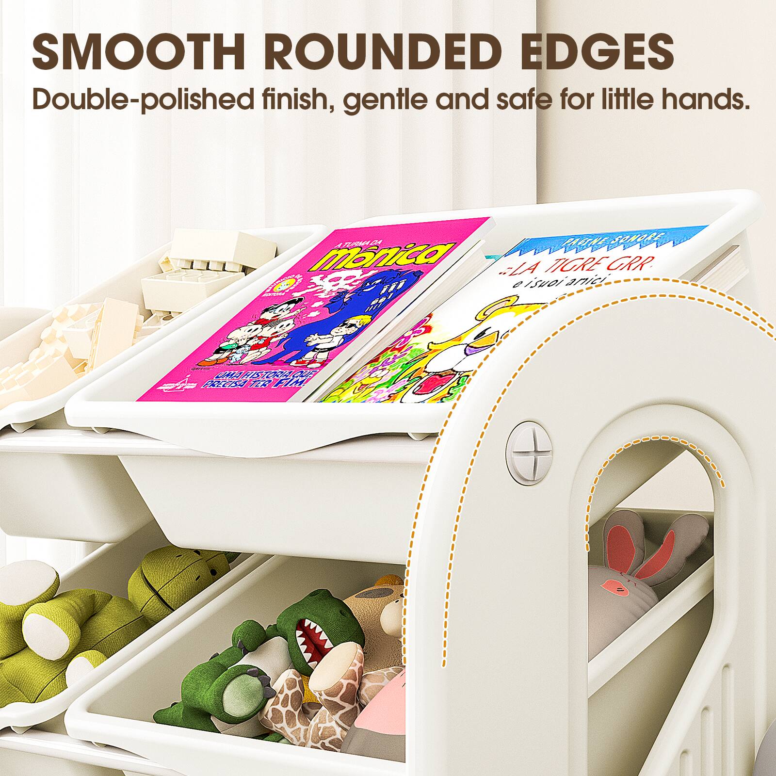 SMOOTH ROUNDED EDGES  
Double-polished finish, gentle and safe for little hands.