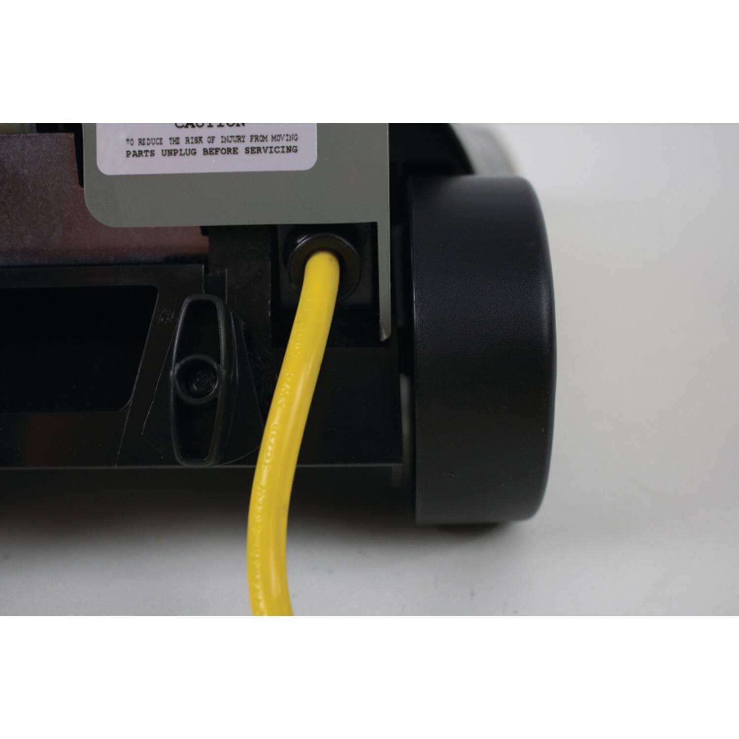 To reduce the risk of injury from moving parts, unplug before servicing.