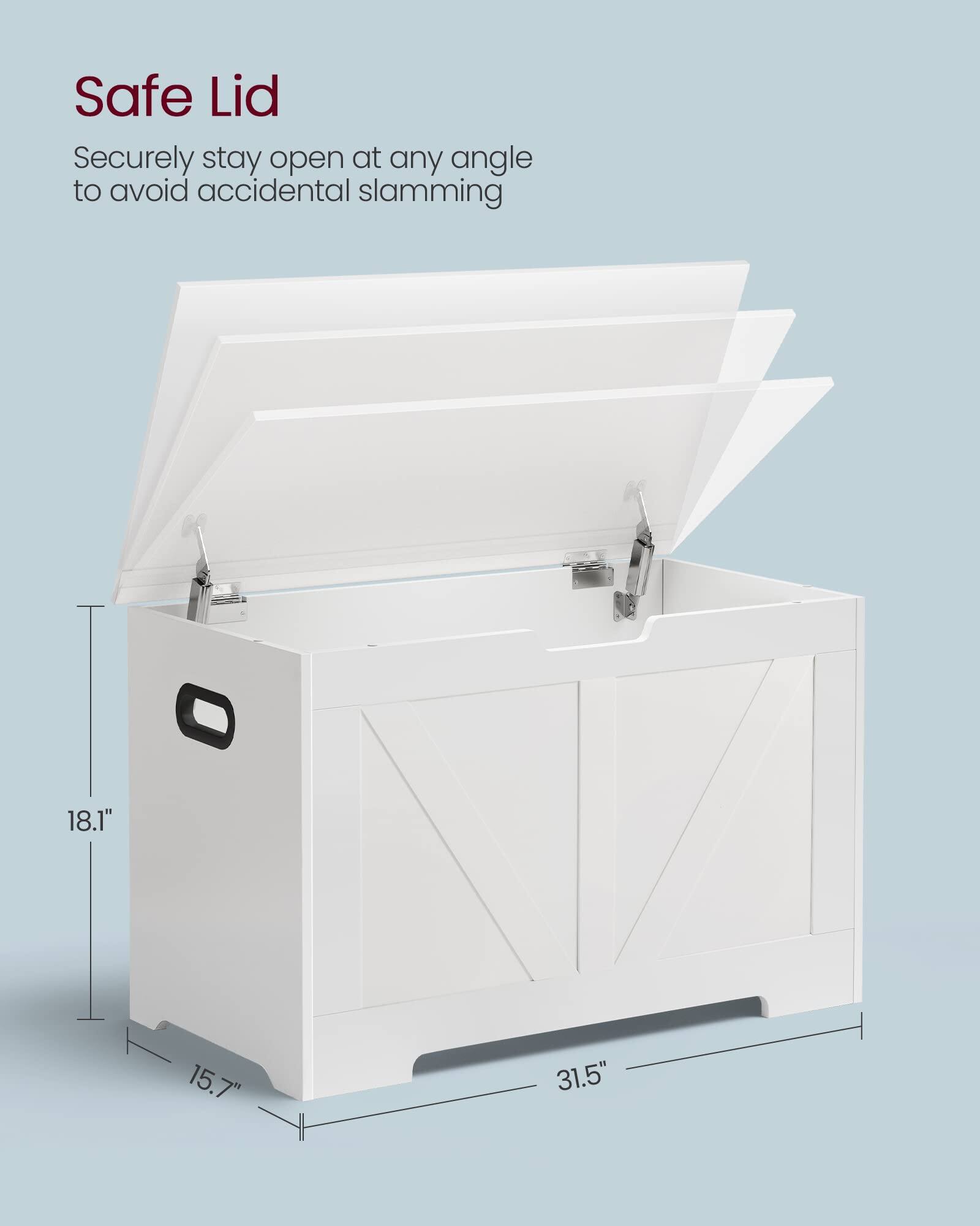 Safe Lid

Securely stay open at any angle to avoid accidental slamming

18.1"  
15.7"  
31.5"