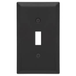 AMERELLE - Century Matte 1 gang Stamped Steel Toggle Wall Plate 1 pk - Black