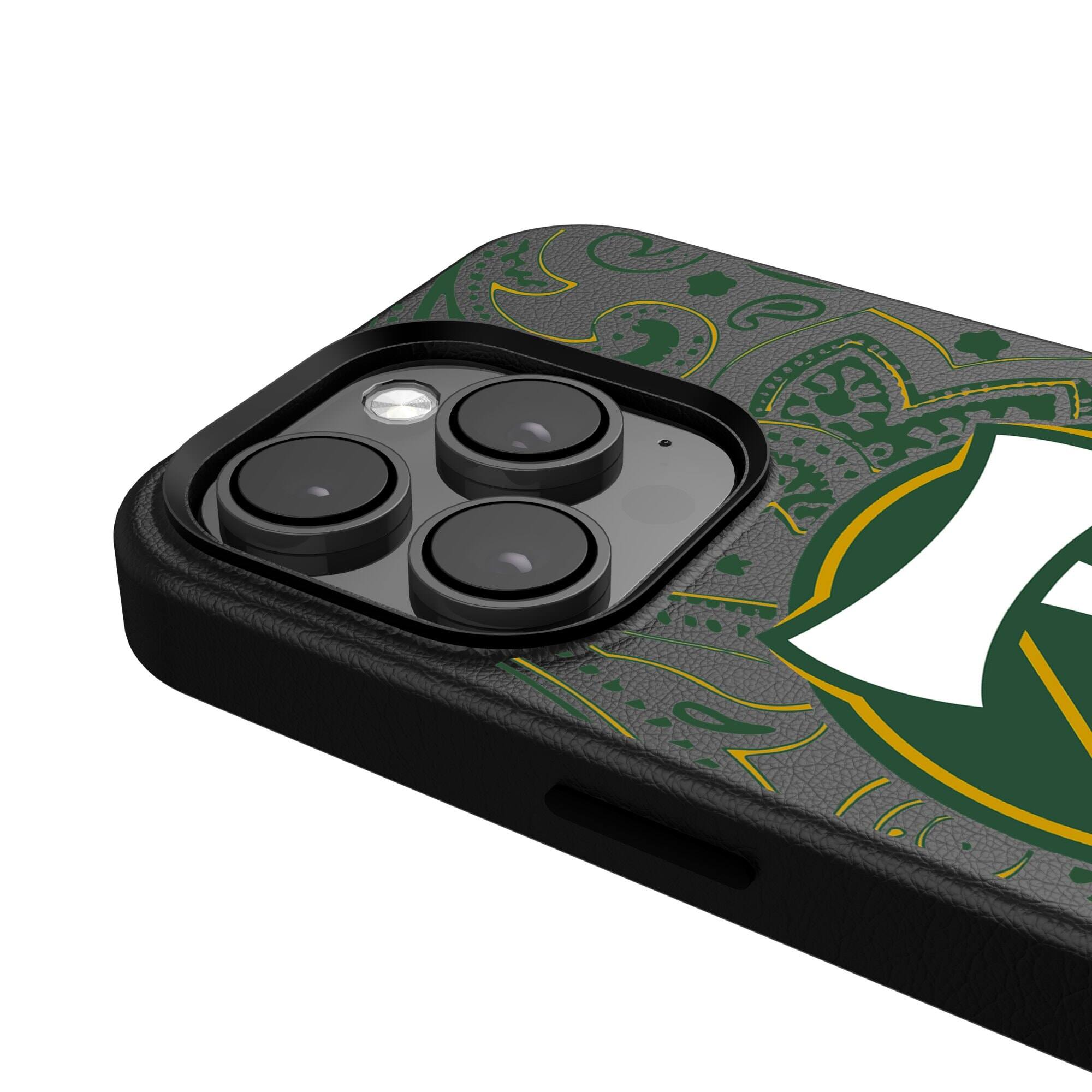 Alt View 3. Keyscaper - Black Portland Timbers iPhone Magnetic Bump Case - 16 Pro Max - Black.