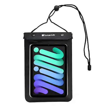 Front. Kitcheniva - Waterproof Swim Pouch Dry Bag Case For 8" Tablet - Black.