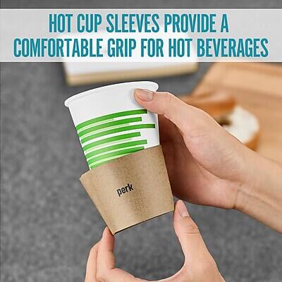 HOT CUP SLEEVES PROVIDE A COMFORTABLE GRIP FOR HOT BEVERAGES

perk