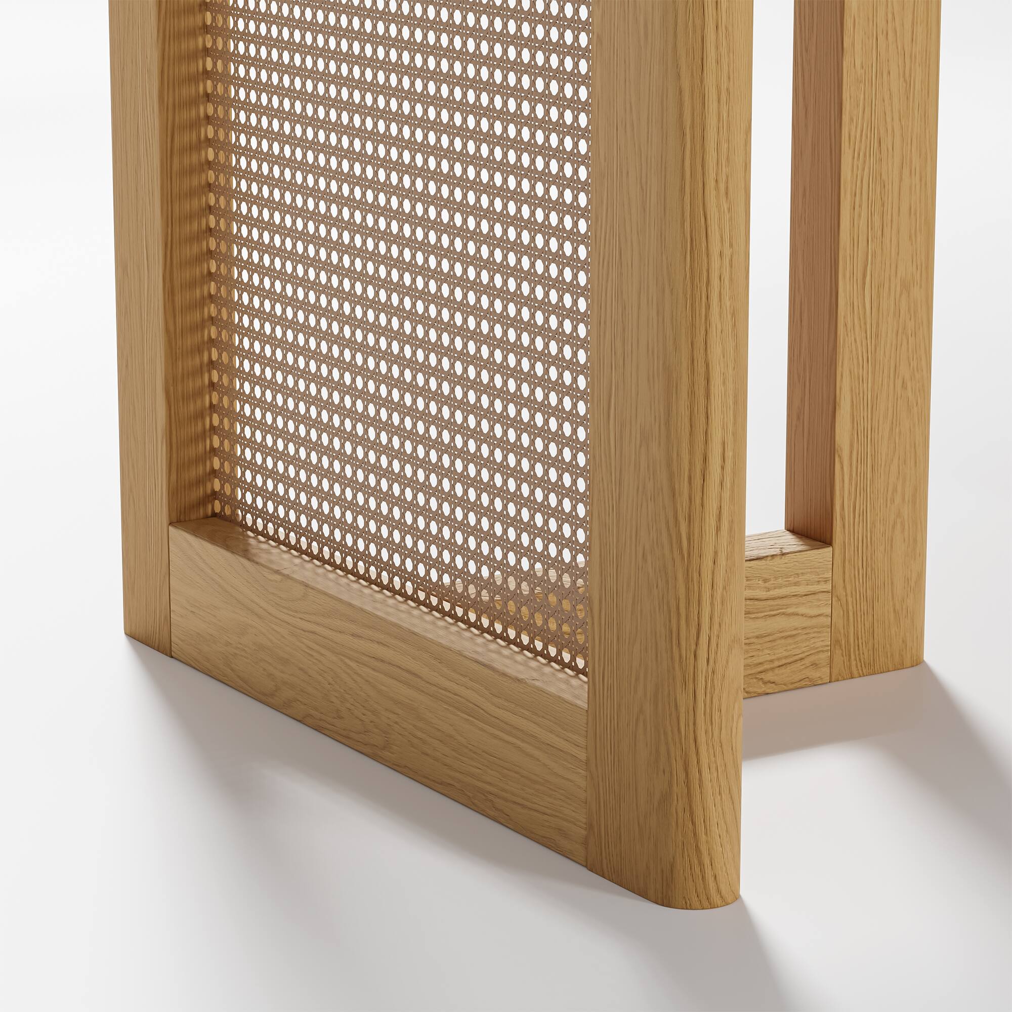 Alt View 9. PexFix - Modern Farmhouse Oak Dining Table | Rectangle Rattan & Solid Wood, Double Pedestal Base for 6, 67-Inch - Natural.