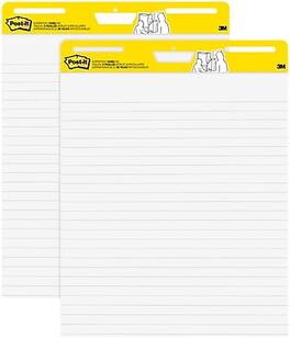Post-it - Super Sticky Wall Easel Pad, 25" x 30", Lined, 30 Sheets/Pad, 2 Pads/Pack - White