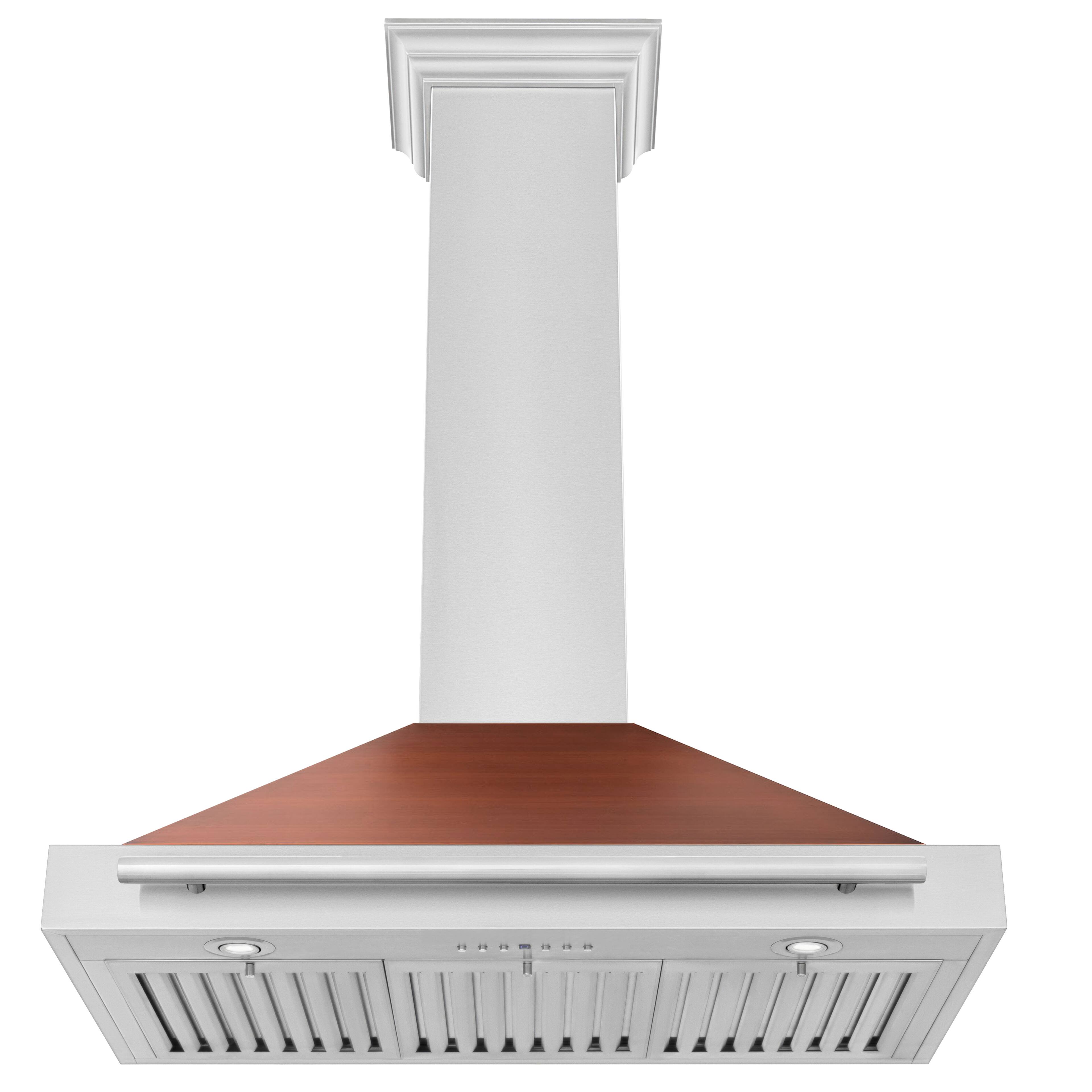 Alt View 11. ZLINE - ZLINE 36 in. Convertible Stainless Steel Range Hood with Copper Shell and Stainless Steel Handle (KB4STX-C-36) - Stainless Steel.