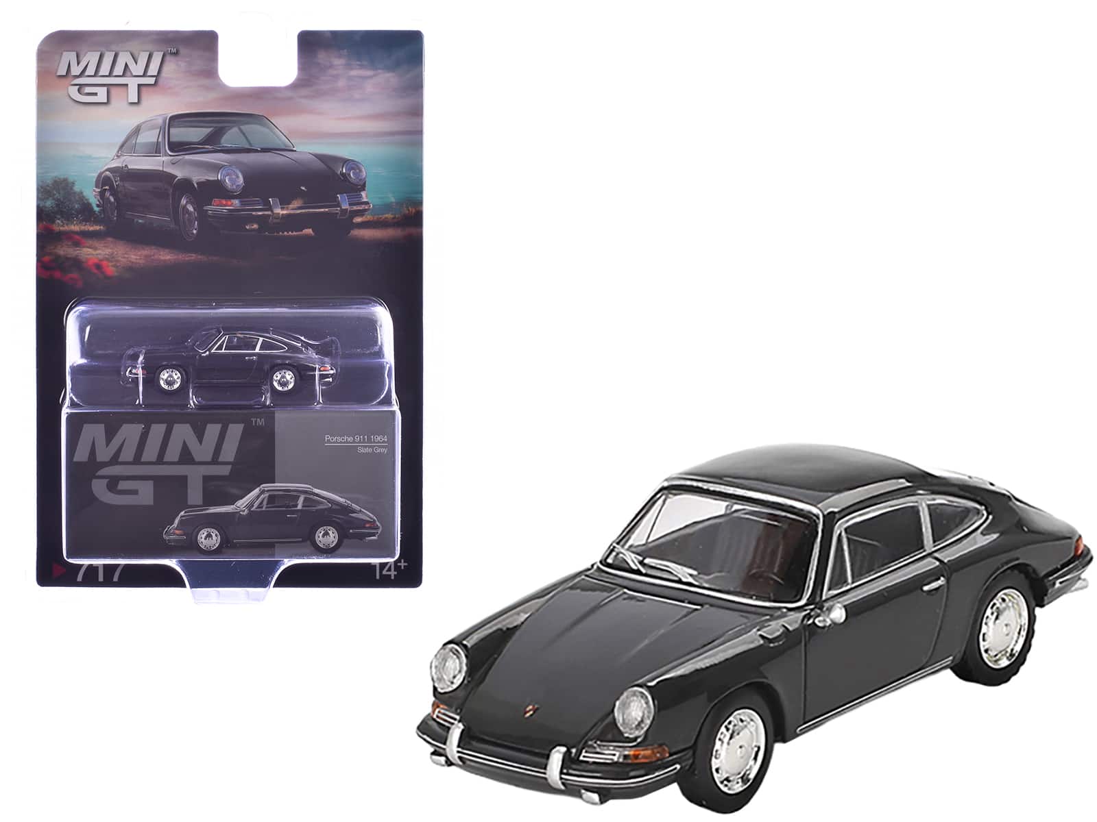 True Scale Miniatures - 1964 Porsche 911 Slate Gray Limited Edition 1/64 Diecast Model Car by Mini GT