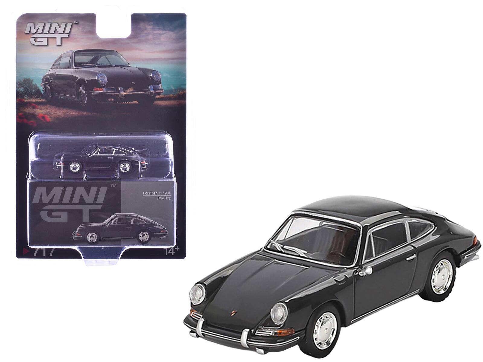 1964 Porsche 911 Limited Edition 1/64 Diecast Model Car by Mini GT - Slate Gray