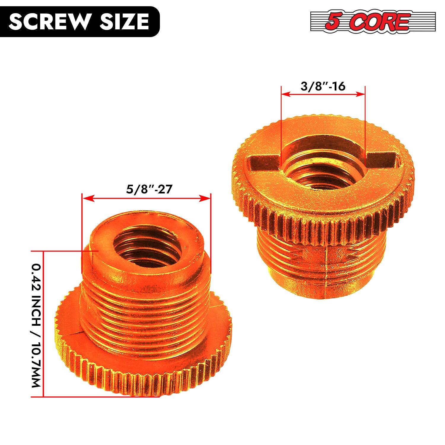 SCREW SIZE 5 CORE 3/8"-16 5/8"-27 0.42 INCH / 10.7MM
