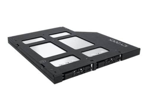 Front. Icy Dock - 2 x M.2 NVMe SSD Mobile Rack Enclosure for Ultra Slim ODD Bay (9.5mm).