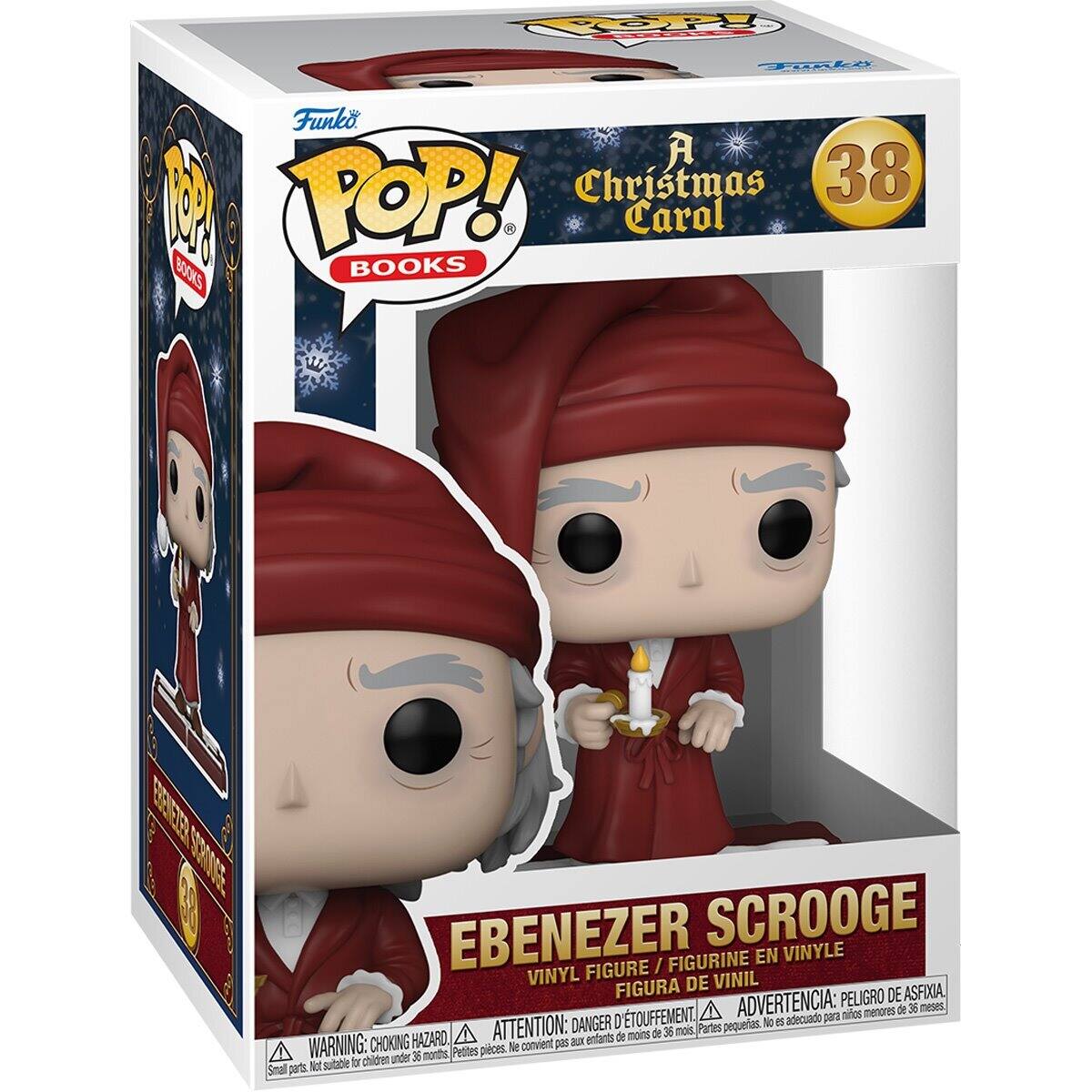 Funko: A POP! Christmas 38 Carol BOOKS

EBENEZER SCROOGE FIGURINE EN VINYLE FIGURE / VINYL DE VINIL FIGURA PELIGRO DE ASFIXIA

ADVERTENCIA: adecuado para menores de 36 meses

WARNING: CHOKING HAZARD

ATTENTION: Danger de touffement

DANGER: Petites pièces. Ses convient pas au moins de 36 mois. Partes pequeñas. No se convienen a menores de 36 months.