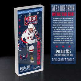 Highland Mint - Alexander Ovechkin Washington Capitals NHL All-Time Leading Goal Scorer 2.5'' x 6'' 3D Ticket Acrylic Block - Multicolor