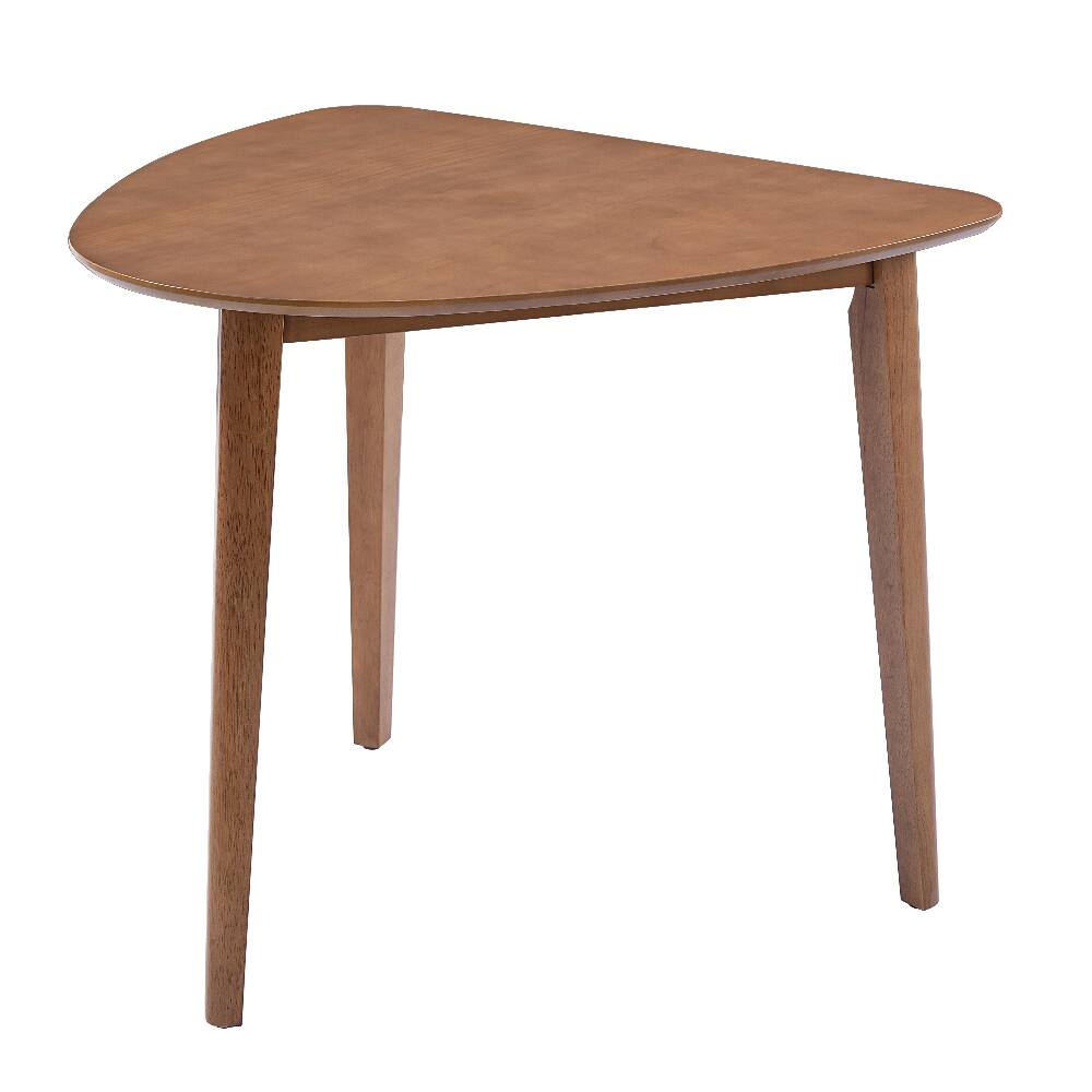 Alt View 4. Loheer - Loheer Triangular Wood Table 36" Modern Space-Saving Geometric Side Table Light Brown Finish for Living Room Small Space - Light Brown.