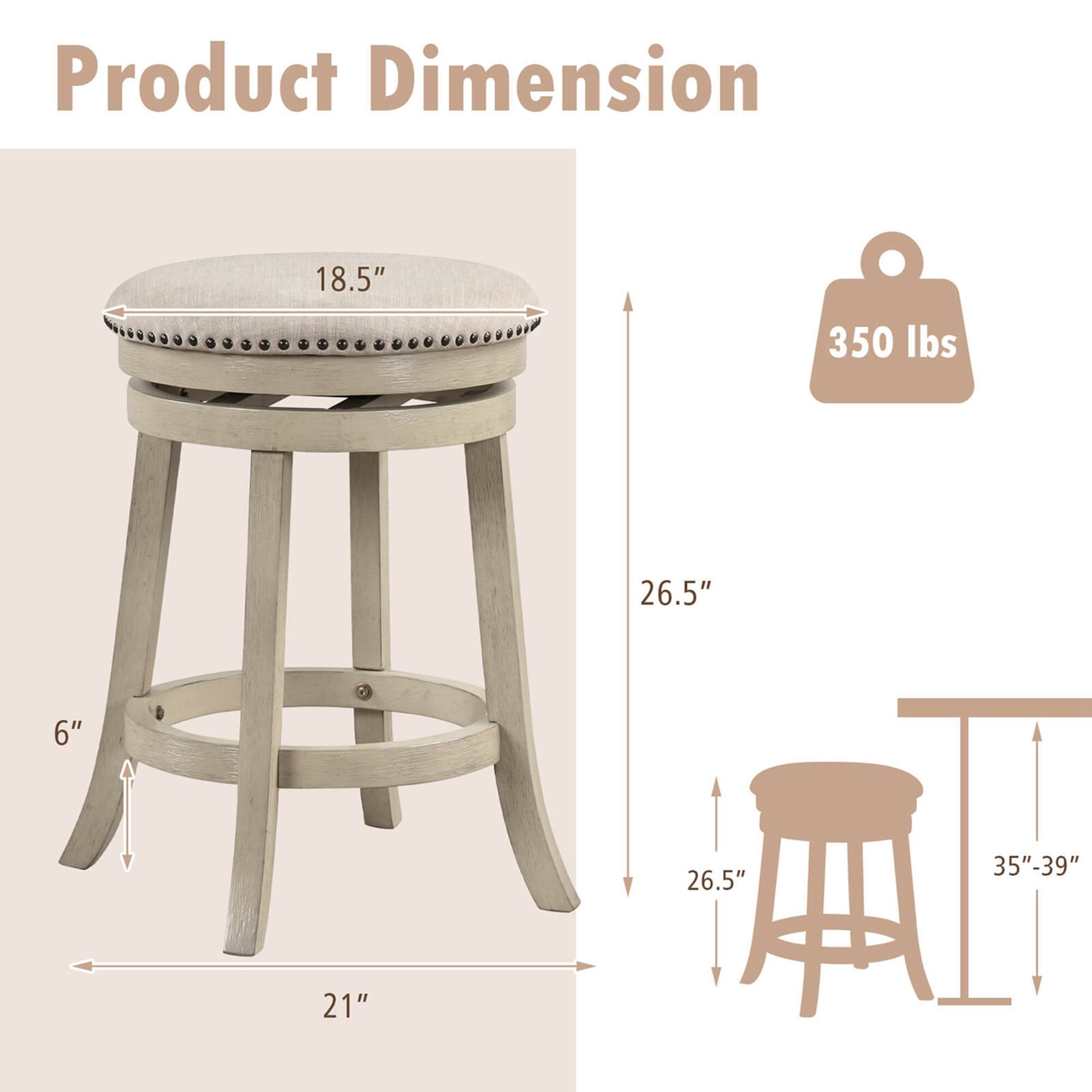 Product Dimension 18.5" 21" 26.5" 26.5" 35"-39" 350 lbs