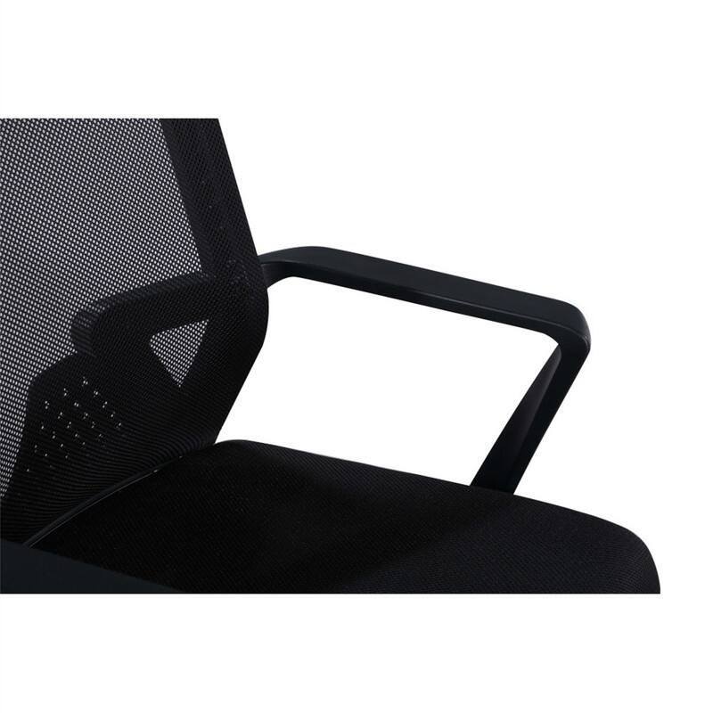 Alt View 5. HTUTWOO - Height Adjustable Office Task Chair, Breathable Mesh Backrest Ergonomic Mid-Back Chair,High-Density Foam Seat,Metal Base - Black.