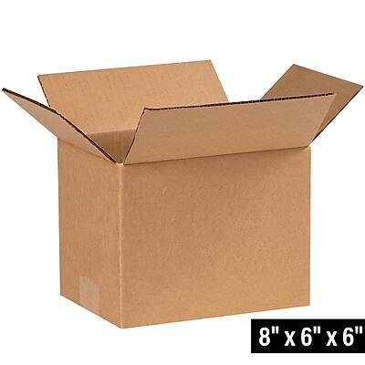 Alt View 1. The Packaging Wholesalers - 8" x 6" x 6" Shipping Boxes, 32 ECT, 25/Bundle (866) - Kraft.