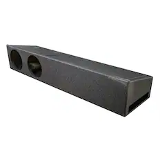 Front. QPower - QPower Dual 8" Sub Box - Ford F150 SuperCrew 09-26, F250/F350 Super Duty 17-26 - Charcoal Black.
