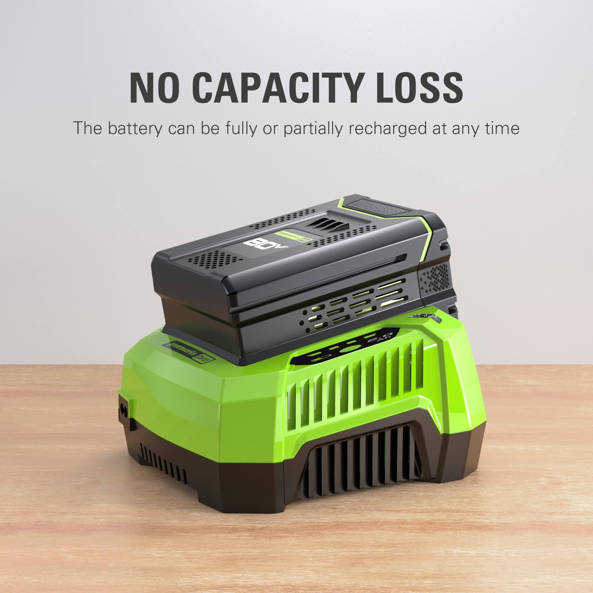 NO CAPACITY LOSS  
The battery can be fully or partially recharged at any time
