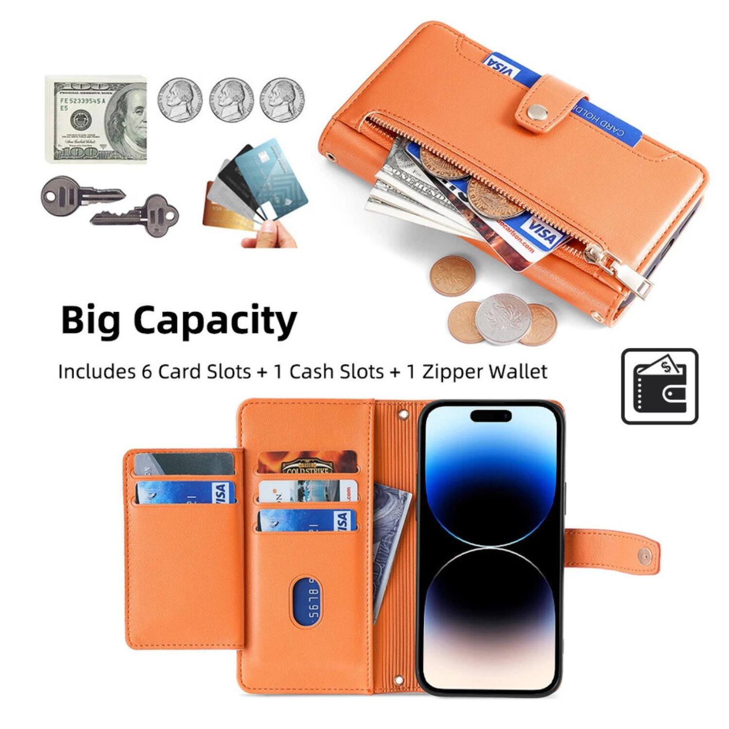 F1 52 a ES VISA D CARDHOLD OOH CARD VISA co Big Capacity Includes 6 Card Slots + 1 Cash Slots + 1 Zipper Wallet S ISA ALUSTRI N e ISA C S618

Big Capacity  
Includes 6 Card Slots + 1 Cash Slots + 1 Zipper Wallet