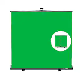 RAUBAY - 6.6′x 6.9′ Collapsible Green Screen Backdrop Portable Retractable Chroma Key Panel Photo Background with Stand
