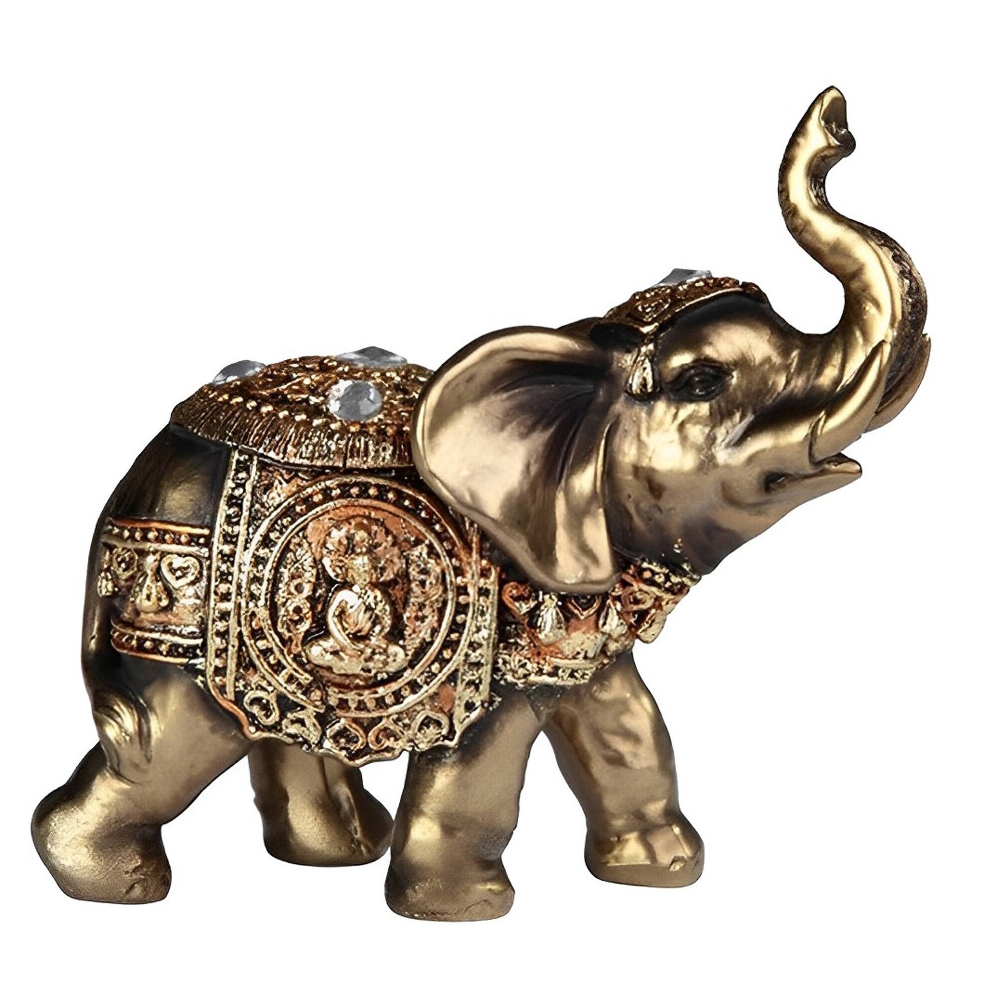 FC Design - 4.75"W Thai Elephant with Trunk Up Figurine Statue Office Desk Tabletop Home Decor Gift - Multi-Color