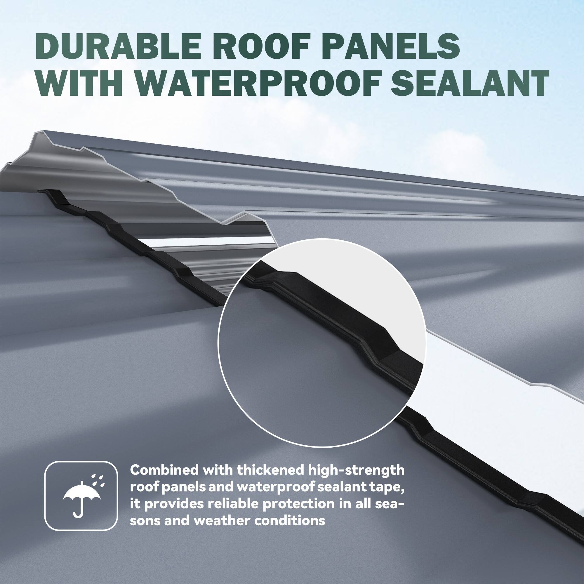 DURABLE ROOF PANELS WITH WATERPROOF SEALANT

Combined with thickened high-strength roof panels and waterproof sealant tape, it provides reliable protection in all seasons and weather conditions