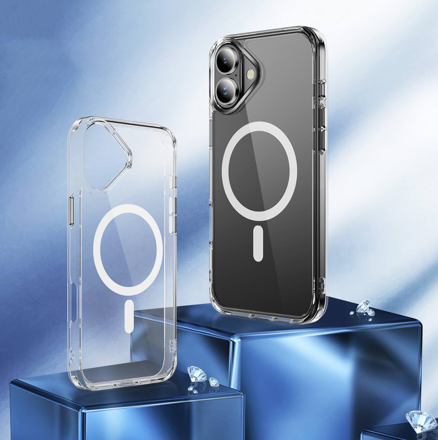 Alt View 3. Nakedcellphone - Clear Case for iPhone 17 Phone - Compatible with MagSafe - Clear.