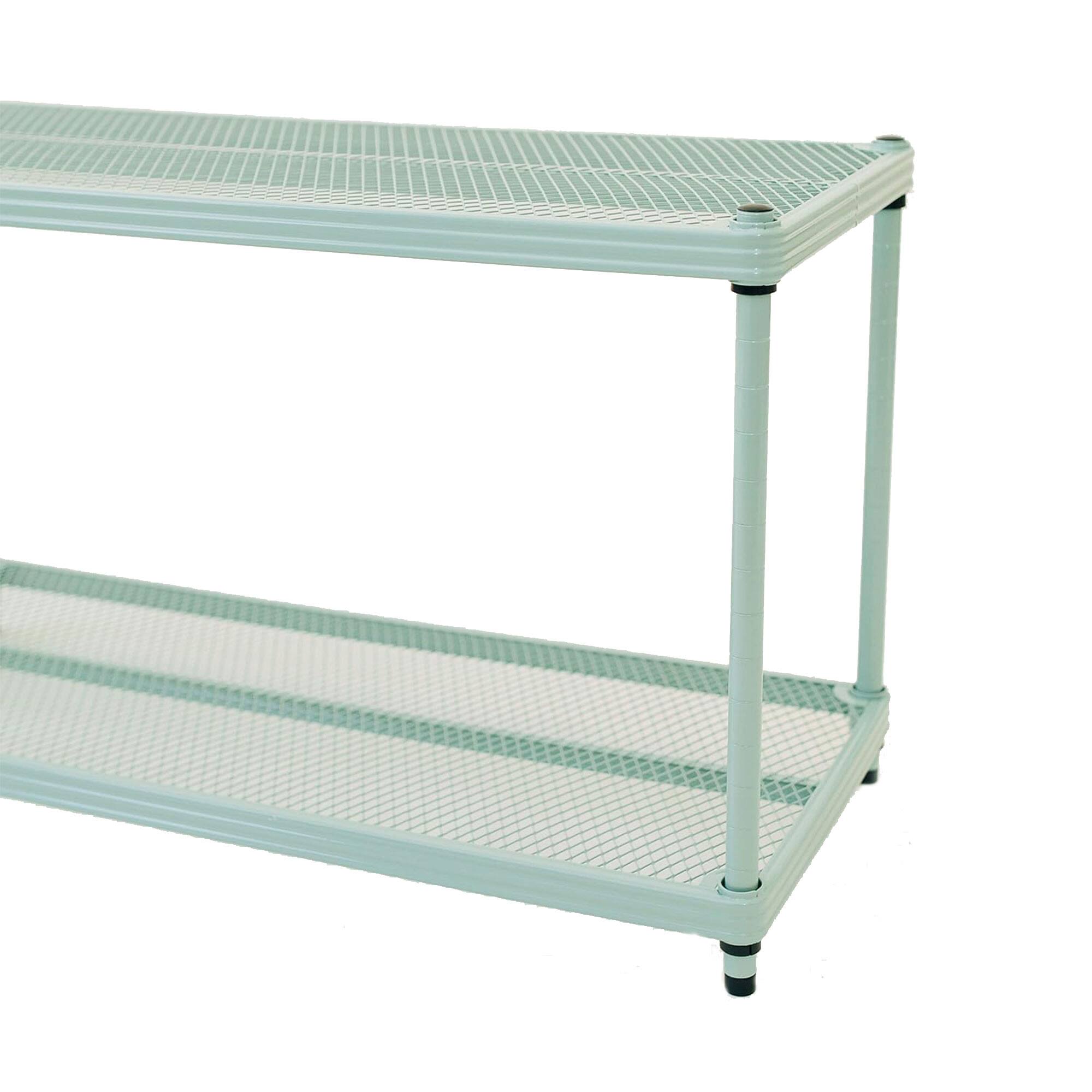 Alt View 8. Design Ideas - Design Ideas MeshWorks 2 Tier Full Size Metal Storage Shelving Unit, Sage Green - Sage Green.