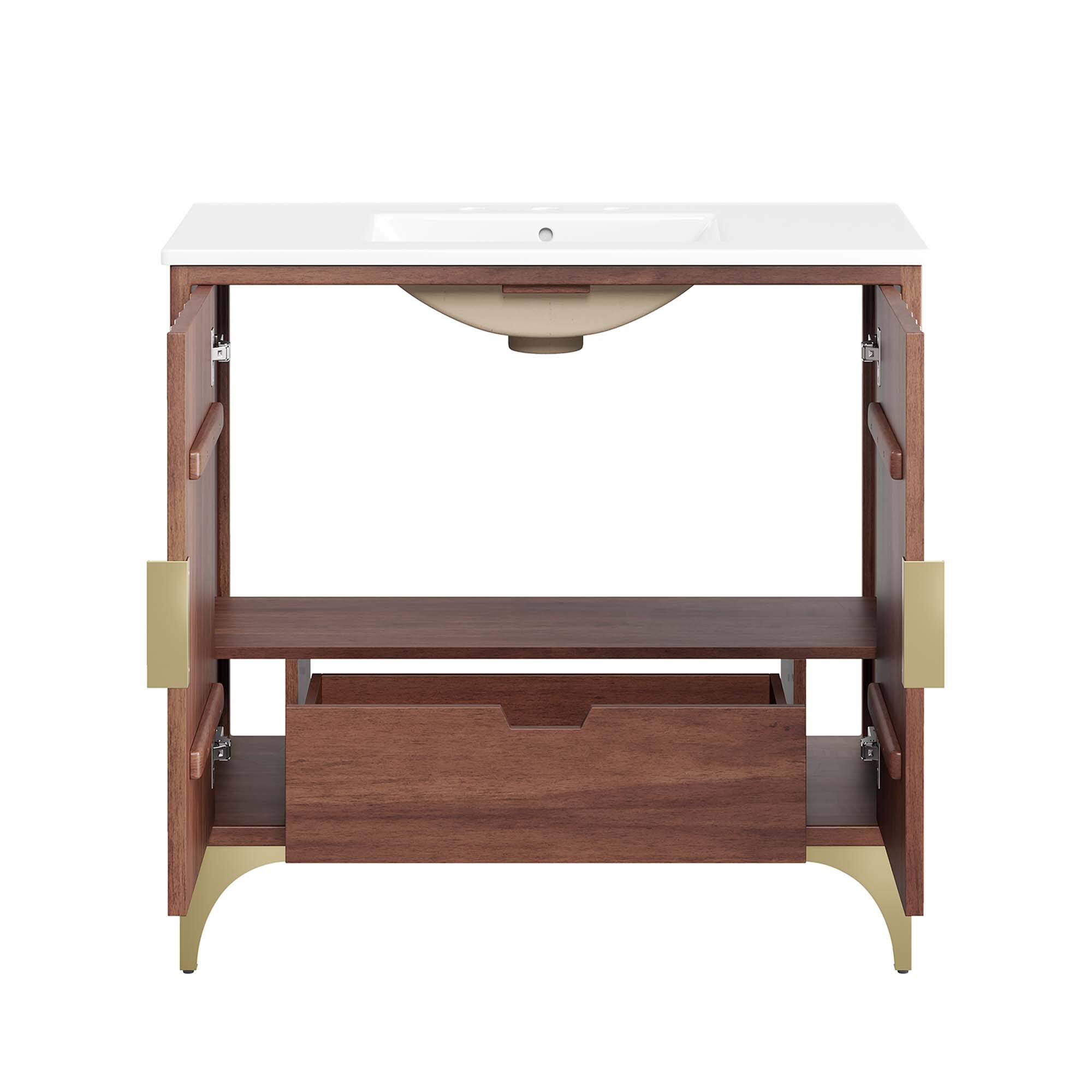 Alt View 6. Modway - Daylight Bathroom Vanity Basin Included by Modway - White Walnut.