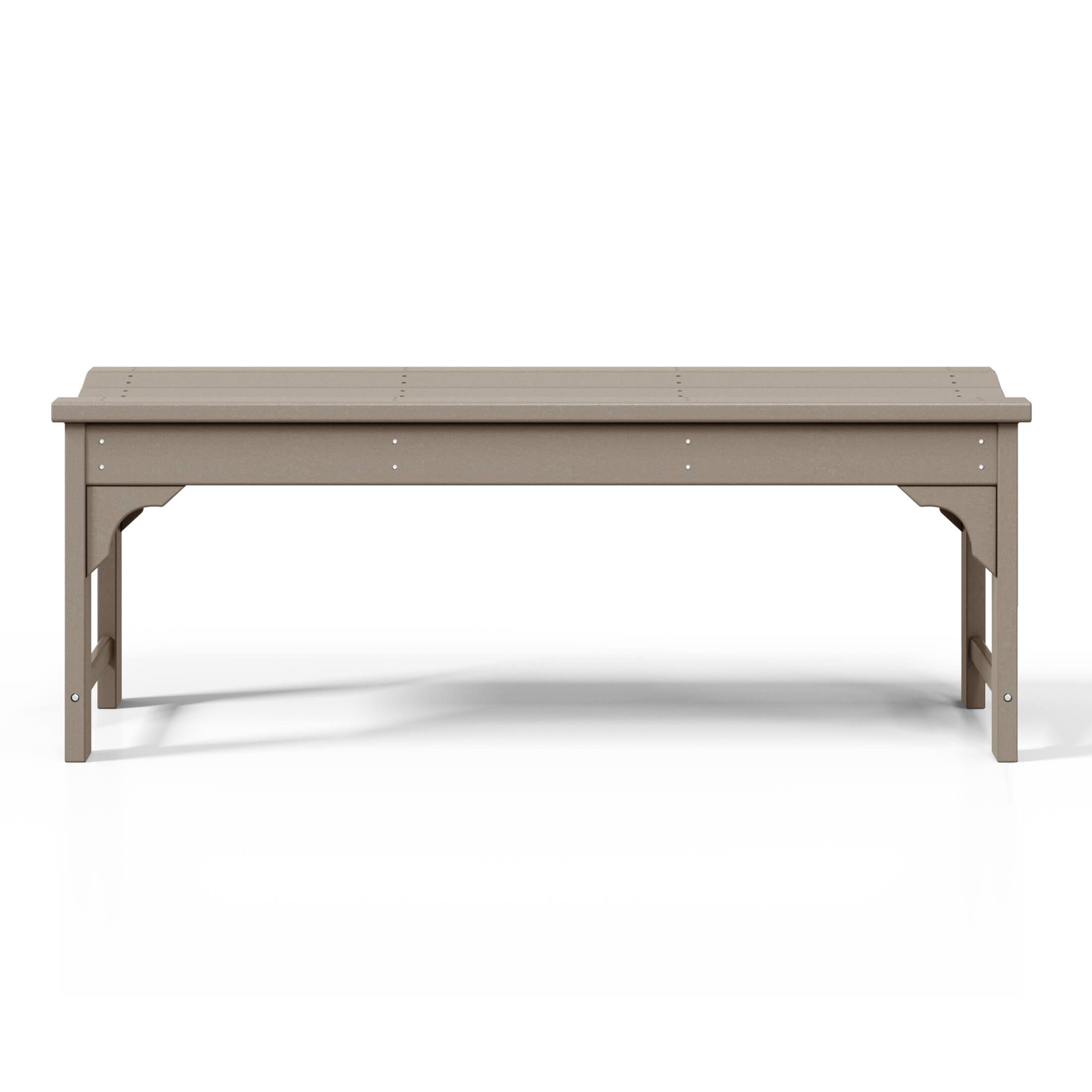 Alt View 1. WestinTrends - WestinTrends Malibu 48" length backless Poly Wood Outdoor / Garden bench - Weathered Wood.